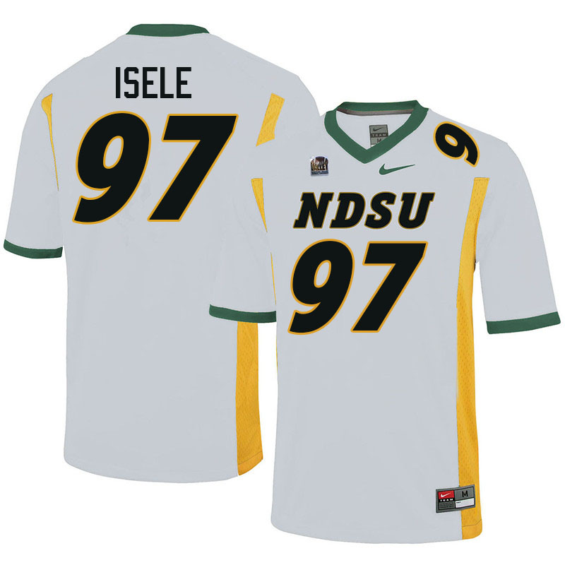 North Dakota State Bison #97 Victor Isele College Football Jerseys Stitched-White